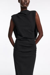 Dorothee Schumacher Lightweight Punto Milano Dress with Maxi Bow in Black