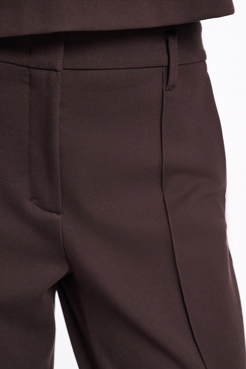 Dorothee Schumacher Stretch Knit Punto Milano Cigarette Pants in Espresso