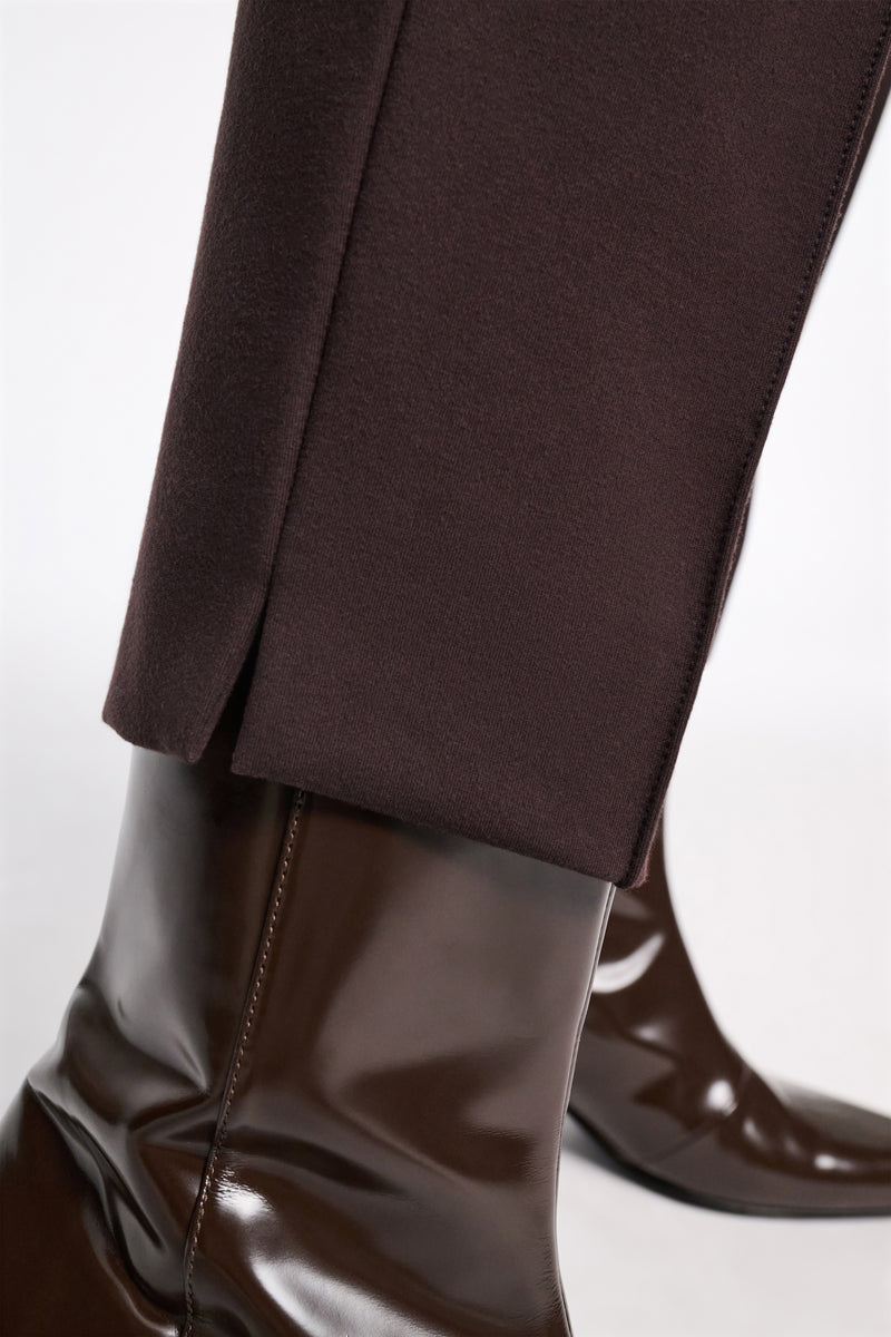 Dorothee Schumacher Stretch Knit Punto Milano Cigarette Pants in Espresso