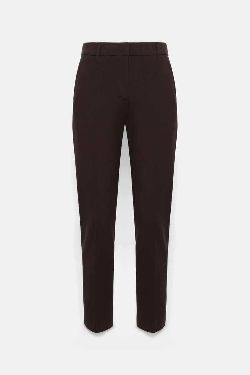 Dorothee Schumacher Stretch Knit Punto Milano Cigarette Pants in Espresso