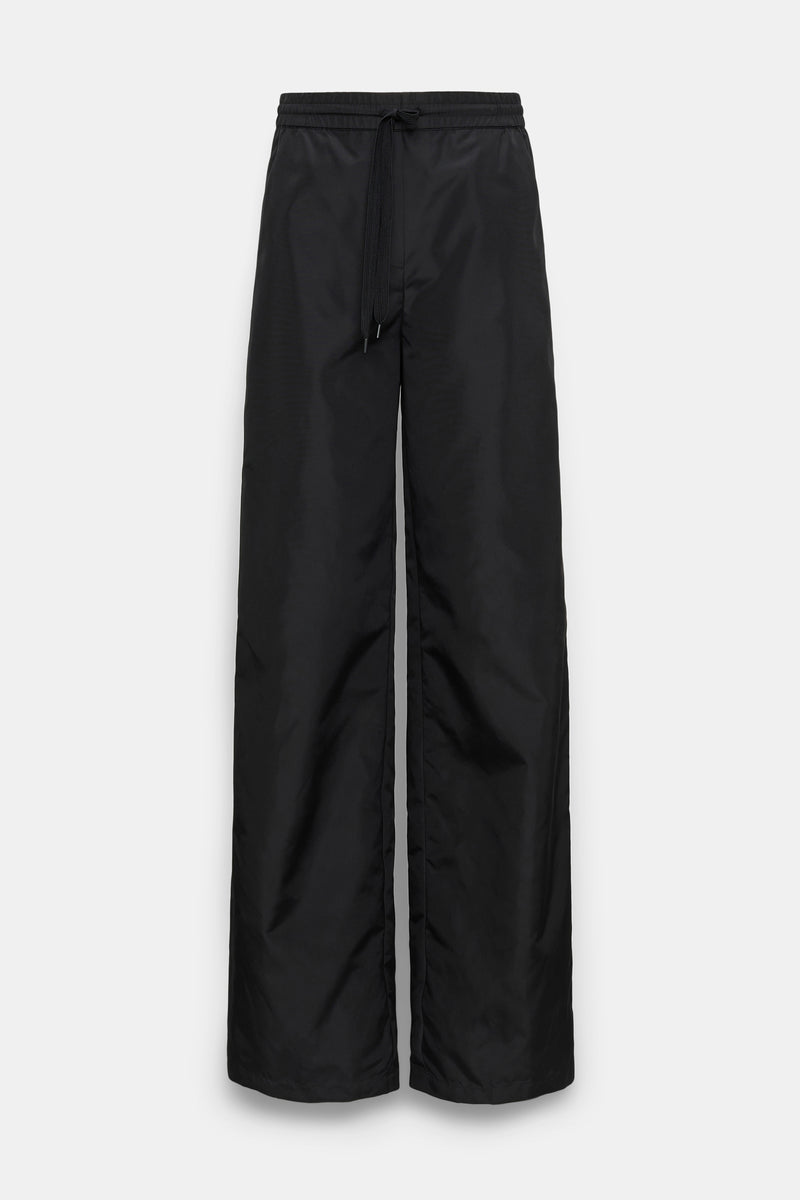 Dorothee Schumacher Techno Stretch Wide Leg Nylon Pants in Black