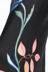 Dorothee Schumacher Silk Midi Skirt with Placement Print in Black