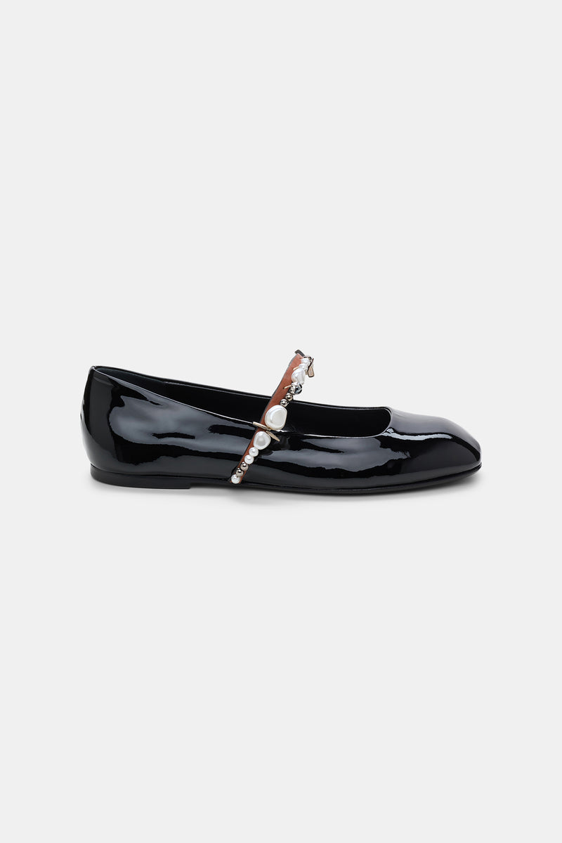 Dorothee Schumacher Pearl Embellished Mary-Janes in Black