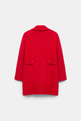 Dorothee Schumacher Virgin Merino-Cashmere Fuzzy Knit Collared Jacket in Lollipop