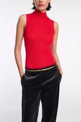 Dorothee Schumacher Fine Merino Wool Knit Sleeveless Top in Lollipop