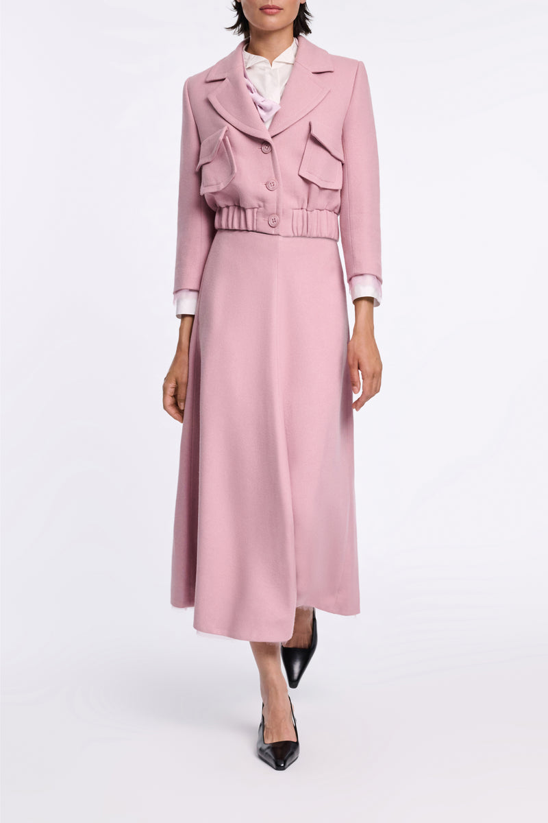 Dorothee Schumacher Viscose Piqué Cropped Jacket in Lilac Pink