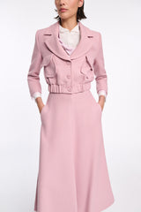 Dorothee Schumacher Viscose Piqué Cropped Jacket in Lilac Pink