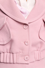 Dorothee Schumacher Viscose Piqué Cropped Jacket in Lilac Pink