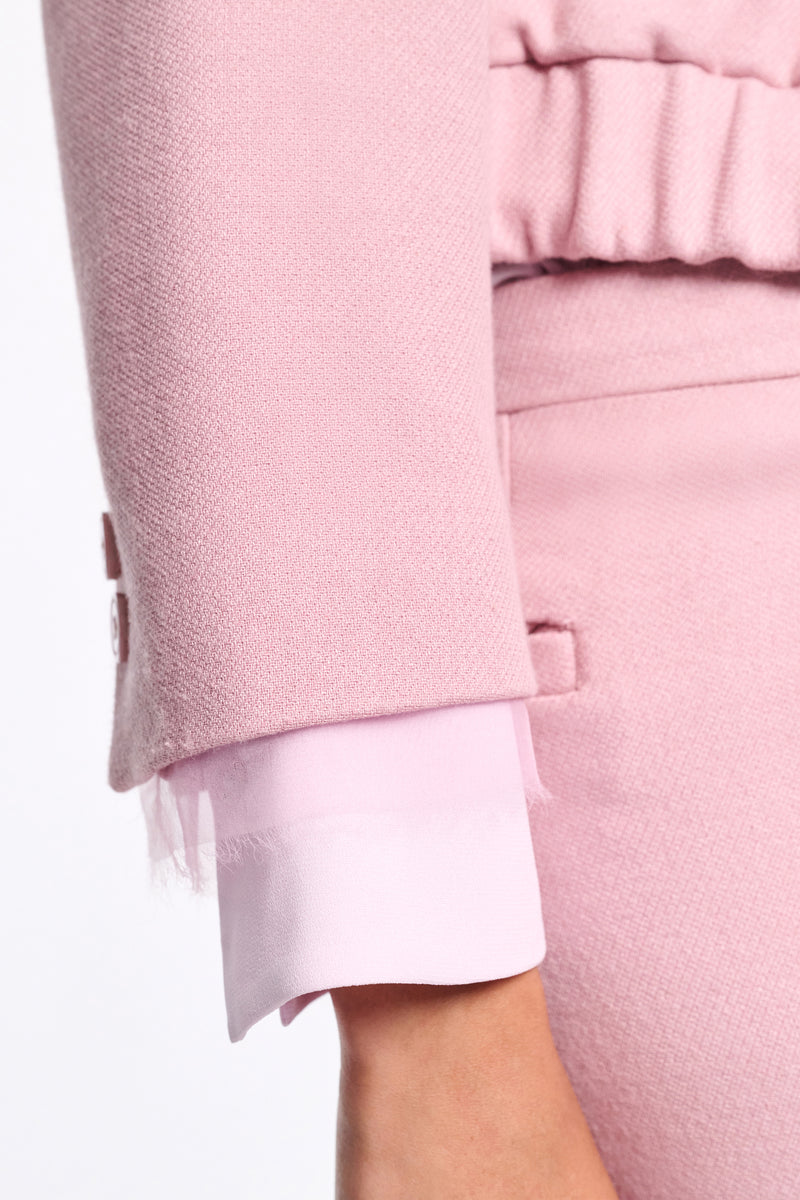 Dorothee Schumacher Viscose Piqué Cropped Jacket in Lilac Pink