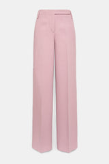 Dorothee Schumacher Viscose Crepe Piqué Wide Leg Suiting Trousers  in Lilac Pink