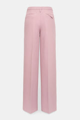 Dorothee Schumacher Viscose Crepe Piqué Wide Leg Suiting Trousers  in Lilac Pink