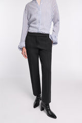 Dorothee Schumacher Stretch Knit Punto Milano Flared Pants in Charcoal