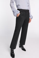 Dorothee Schumacher Stretch Knit Punto Milano Flared Pants in Charcoal