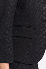 Dorothee Schumacher Cropped Embroidered Punto Milano Jacket in Black