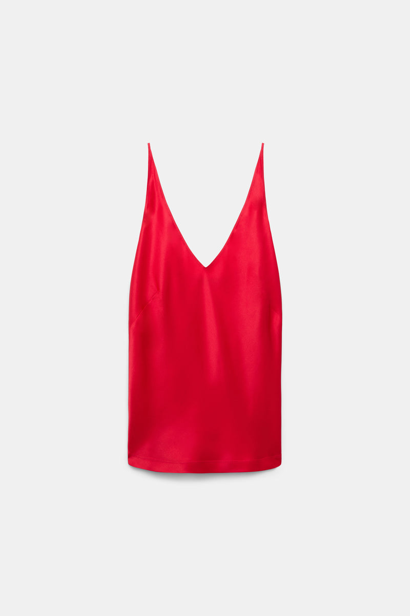 Dorothee Schumacher V-Neck Silk Camisole in Lollipop