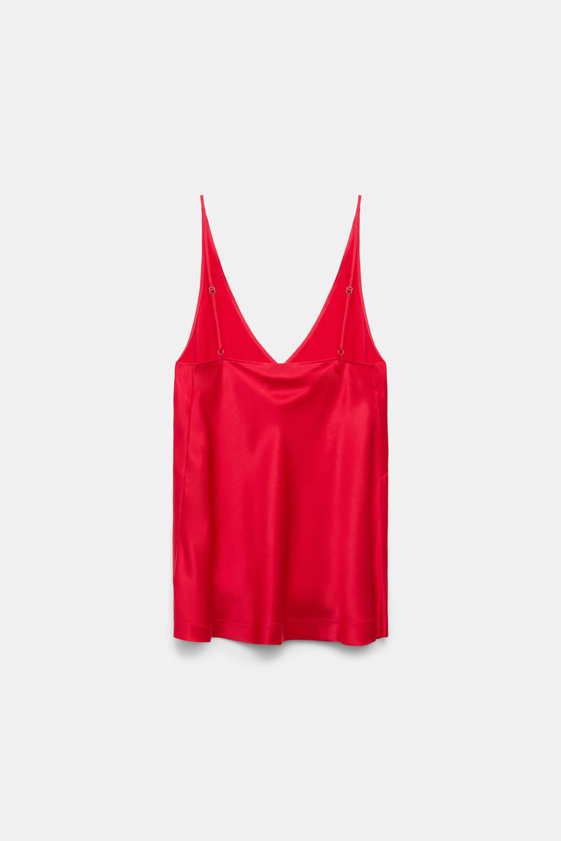 Dorothee Schumacher V-Neck Silk Camisole in Lollipop