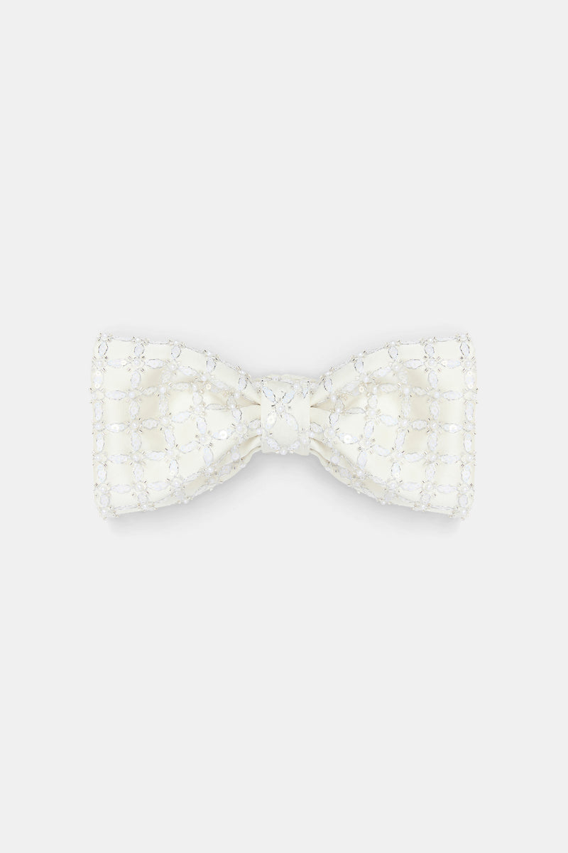 Dorothee Schumacher Embellished Maxi Bow Brooch in White