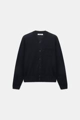 Dorothee Schumacher Stretch Knit Cotton Wool Cardigan in Navy
