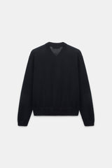 Dorothee Schumacher Stretch Knit Cotton Wool Cardigan in Navy