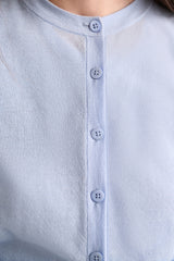 Dorothee Schumacher Knit Cotton Crepe Layered Cardigan in Light Blue