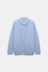 Dorothee Schumacher Merino-Cashmere Knit Bomber Jacket in Light Blue Vancouver. Shop Online or in Store.