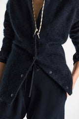 Dorothee Schumacher Merino-Cashmere Knit Bomber Jacket in Navy Vancouver. Shop Online or in Store.