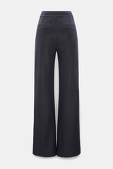 Dorothee Schumacher Wide Leg Track Pants with Knit Side Stripes in Navy Vancouver. Shop Online or in Store.