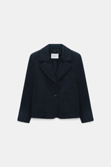 Dorothee Schumacher Cropped Cotton Blazer in Navy