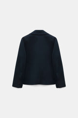 Dorothee Schumacher Cropped Cotton Blazer in Navy