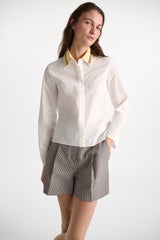 Dorothee Schumacher Tech Linen Plaid Shorts in Black & White