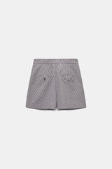 Dorothee Schumacher Tech Linen Plaid Shorts in Black & White