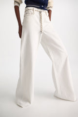 Dorothee Schumacher XL Wide Leg Jeans with Rope Belt in White Vancouver. Shop Online or in Store.