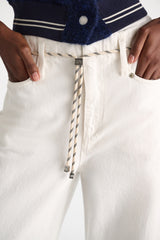 Dorothee Schumacher XL Wide Leg Jeans with Rope Belt in White Vancouver. Shop Online or in Store.