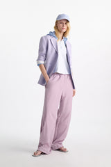 Dorothee Schumacher Pull-On Style Sporty Nylon Pants in Crocus Lilac Vancouver. Shop Online or in Store.