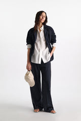 Dorothee Schumacher Cotton Poplin Shirt with Floral Collar in White Vancouver. Shop Online or in Store.