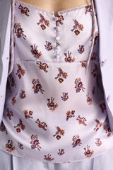 Dorothee Schumacher Lingerie-Style Camisole in Printed Silk Satin in Lilac Vancouver. Shop Online or in Store.