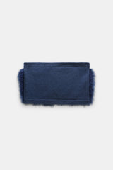 Dorothee Schumacher Merino-Cashmere Shrug with Feathers in Navy