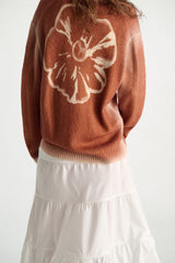 Dorothee Schumacher Merino-Cashmere Cardigan with Poppy Back in Gradient Terracotta