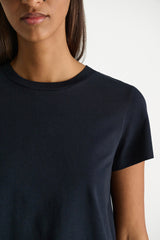 Dorothee Schumacher Stretch Cotton Flared T-Shirt in Navy