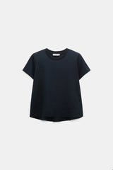 Dorothee Schumacher Stretch Cotton Flared T-Shirt in Navy