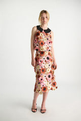 Dorothee Schumacher Midi Skirt with 3D Floral Embroidery in Pink