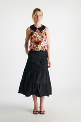 Dorothee Schumacher A-line Sleeveless Top with 3D Floral Embroidery in Pink