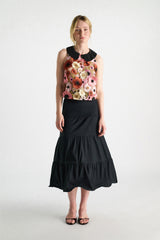 Dorothee Schumacher A-line Sleeveless Top with 3D Floral Embroidery in Pink