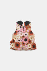 Dorothee Schumacher A-line Sleeveless Top with 3D Floral Embroidery in Pink