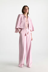 Dorothee Schumacher Cropped Knit Punto Milano Sporty Jacket in Pink