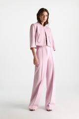 Dorothee Schumacher Cropped Knit Punto Milano Sporty Jacket in Pink