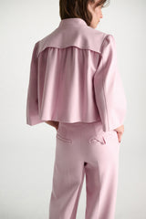 Dorothee Schumacher Cropped Knit Punto Milano Sporty Jacket in Pink