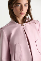 Dorothee Schumacher Cropped Knit Punto Milano Sporty Jacket in Pink
