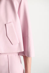 Dorothee Schumacher Cropped Knit Punto Milano Sporty Jacket in Pink