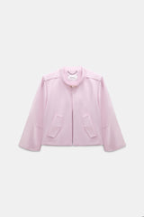 Dorothee Schumacher Cropped Knit Punto Milano Sporty Jacket in Pink